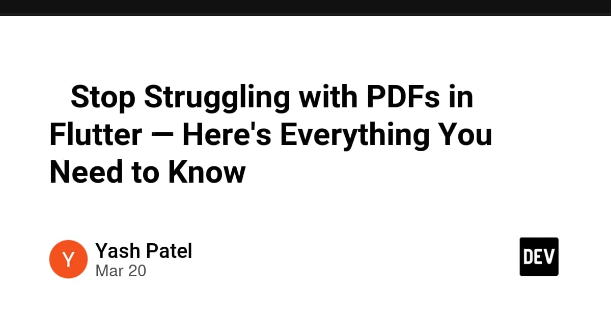 🚀 Stop Struggling with PDFs in Flutter — Here's Everything You Need to Know